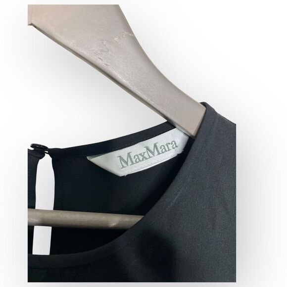 Max Mara Briose Silk Top in Black Size 8 - Picture 7 of 11